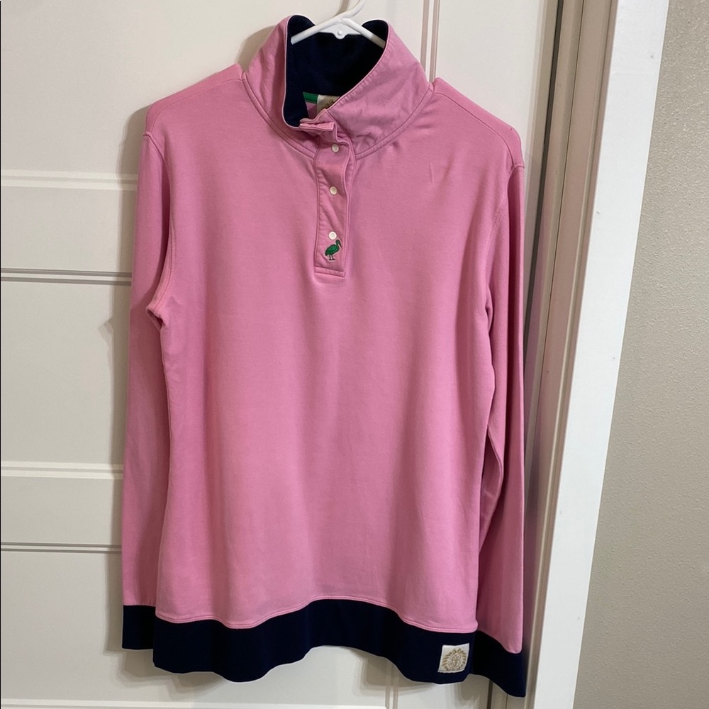 The Beaufort Bonnet Company Pink Pullover with Navy Trim Size M